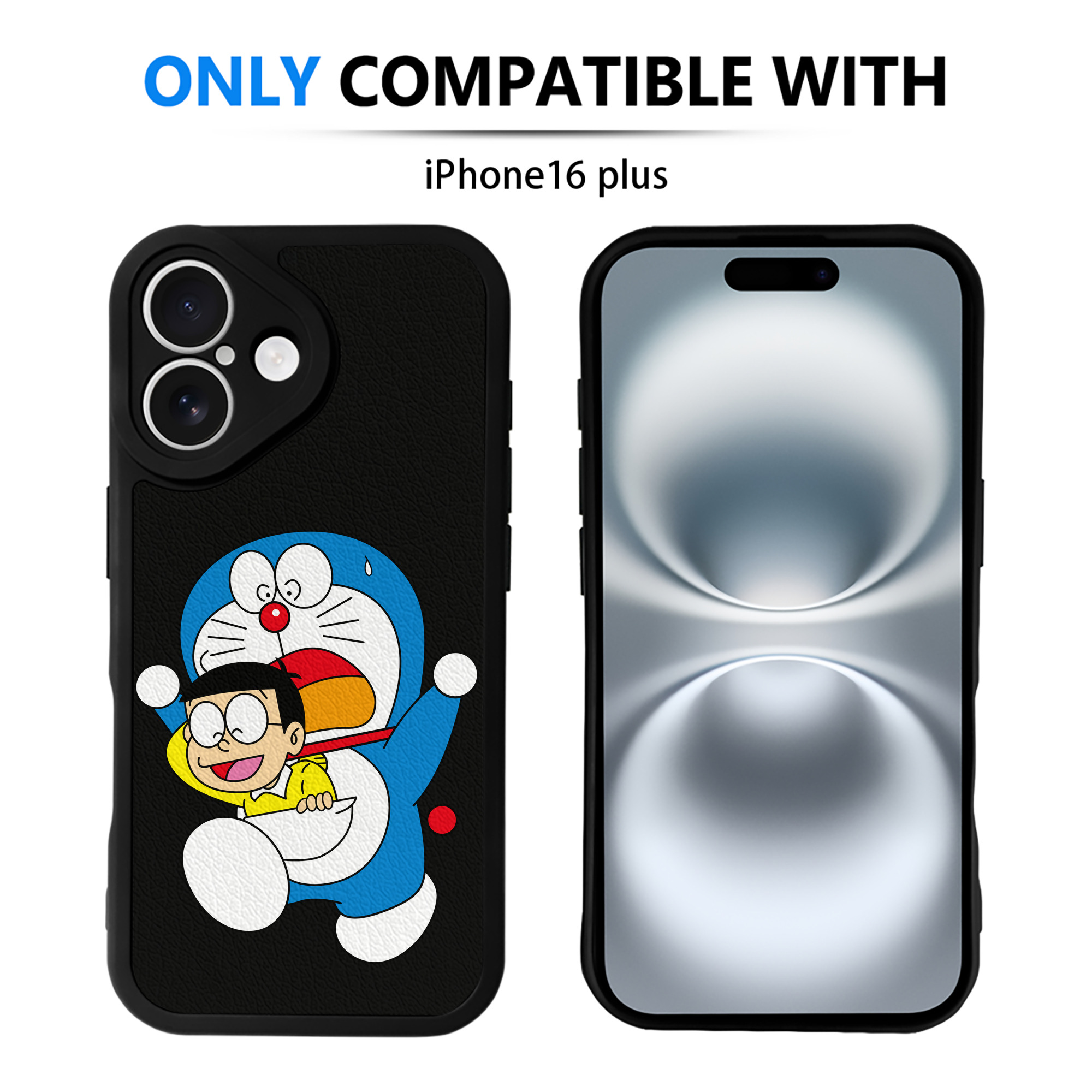 （画像用） ドラえもん Doraemon 【iPhone 16シリーズ対応】シリコンスマホケース（レザー調） 材質：シリコン